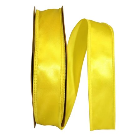 RELIANT RIBBON 10.5 in. 100 Yards Dyna Satin EZ Wired Edge Ribbon, Sunshine 5102W-106-09C